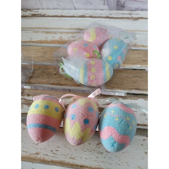 Egg Easter ornament spring set pink blue eggs - Picture 1 of 5